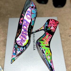 Balenciaga Multicolor Graffiti Heels